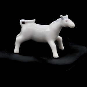 Vintage Miniature Porcelain Horse Figurine White Glossy Finish Occupied Japan